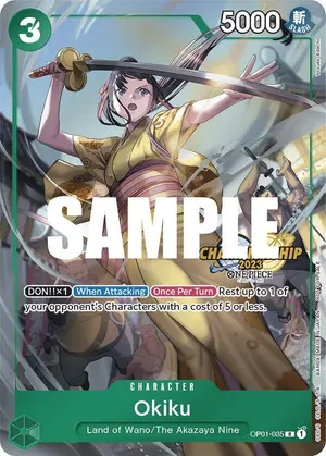 Carta Okiku OP01-035, versión Arte alternativo