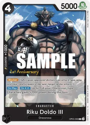 Carta Riku Doldo III OP05-090, versión Promo