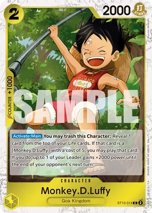 Carta Monkey.D.Luffy ST13-014, versión Normal