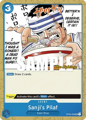 Carta Sanji's Pilaf OP03-056, versión Promo