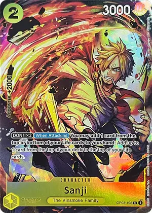 Carta Sanji OP03-102, versión Arte alternativo