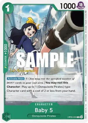 Carta Baby 5 OP05-033, versión Promo