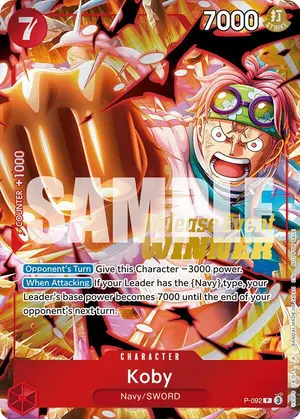 Carta Koby P-092, versión Promo