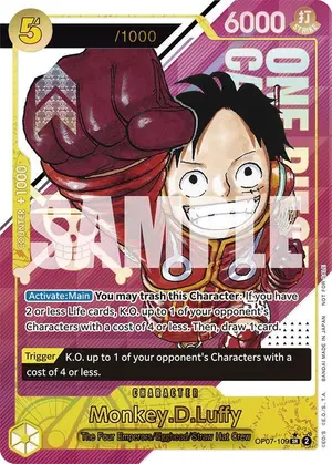 Carta Monkey.D.Luffy OP07-109, versión Arte alternativo