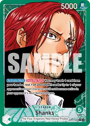 Carta Shanks OP17-020, versión Arte alternativo
