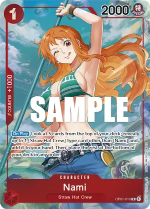 Carta Nami OP01-016, versión Arte alternativo