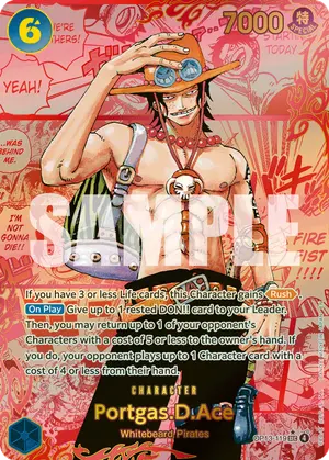 Carta Portgas.D.Ace OP13-119, versión Red Super Alternate Art