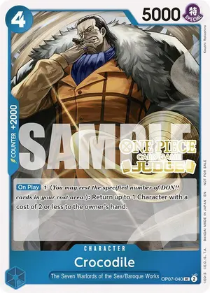 Carta Crocodile OP07-040, versión Promo