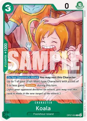 Carta Koala OP07-024, versión Promo