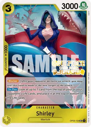 Carta Shirley OP03-104, versión Promo
