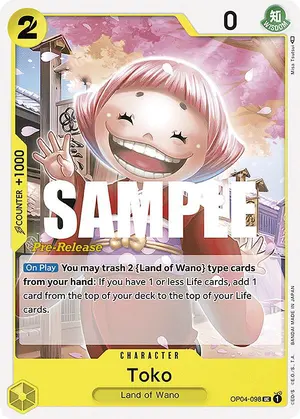 Carta Toko OP04-098, versión Promo