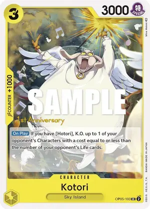 Carta Kotori OP05-103, versión Promo