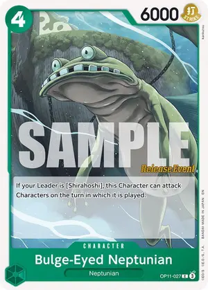 Carta Bulge-Eyed Neptunian OP11-027, versión Promo
