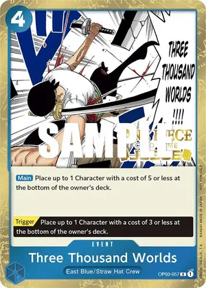 Carta Three Thousand Worlds OP03-057, versión Promo