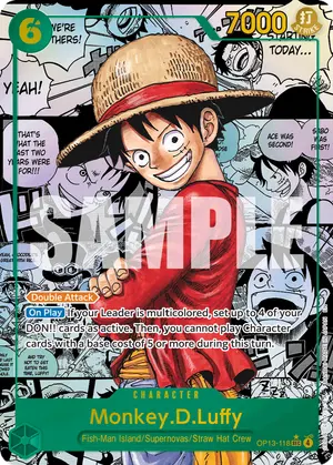 Carta Monkey.D.Luffy OP13-118, versión Super arte alternativo