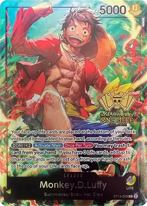 Carta Monkey.D.Luffy ST13-003, versión Arte alternativo