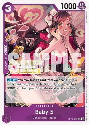 Carta Baby 5 OP10-076, versión Promo