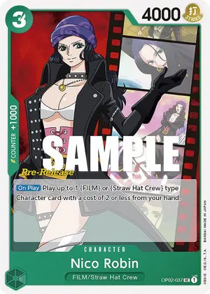 Carta Nico Robin OP02-037, versión Promo