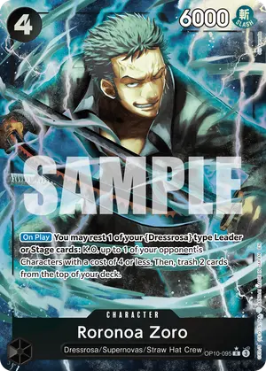 Carta Roronoa Zoro OP10-095, versión Arte alternativo