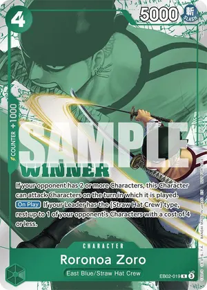 Carta Roronoa Zoro EB02-019, versión Arte alternativo