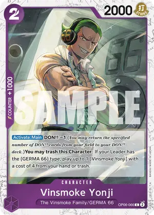 Carta Vinsmoke Yonji OP06-066, versión Normal