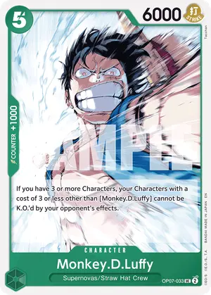 Carta Monkey.D.Luffy OP07-033, versión Normal