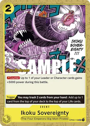Carta Ikoku Sovereignty OP03-118, versión Promo