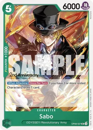 Carta Sabo OP09-027, versión Promo