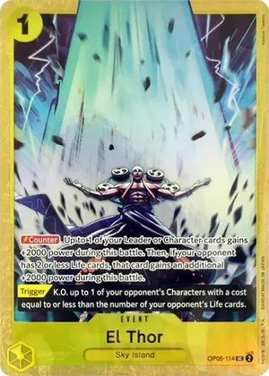 Carta El Thor OP05-114, versión Arte alternativo