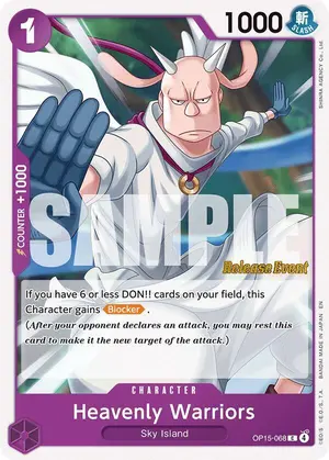 Carta Heavenly Warriors OP15-068, versión Promo
