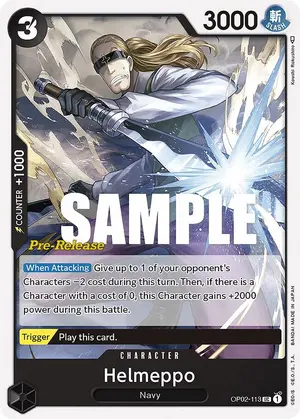 Carta Helmeppo OP02-113, versión Promo