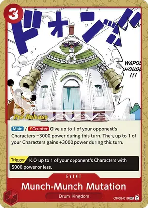 Carta Munch-Munch Mutation OP08-019, versión Promo