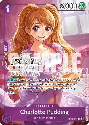 Carta Charlotte Pudding OP12-071, versión Arte alternativo