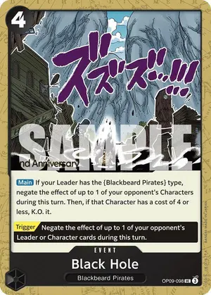 Carta Black Hole OP09-098, versión Promo