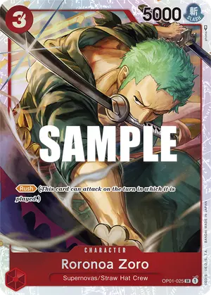 Carta Roronoa Zoro OP01-025, versión Arte alternativo