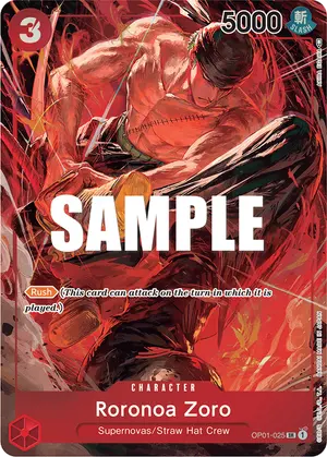 Carta Roronoa Zoro OP01-025, versión Arte alternativo