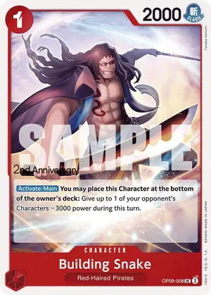 Carta Building Snake OP09-008, versión Promo