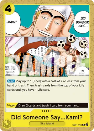 Carta Did Someone Say...Kami? EB01-060, versión Normal