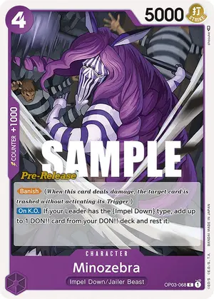 Carta Minozebra OP03-068, versión Promo