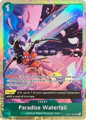 Carta Paradise Waterfall OP01-057, versión Arte alternativo
