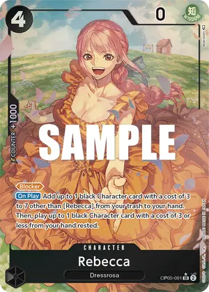 Carta Rebecca OP05-091, versión Arte alternativo