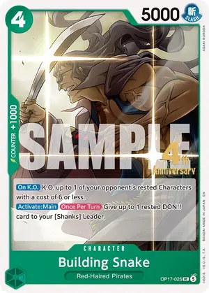 Carta Building Snake OP17-025, versión Promo