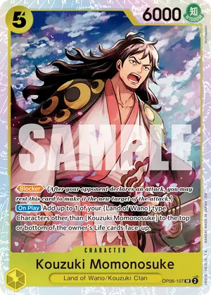 Carta Kouzuki Momonosuke OP06-107, versión Normal