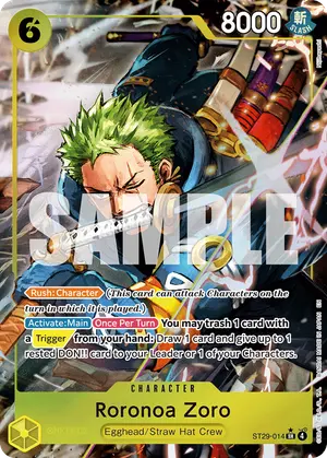 Carta Roronoa Zoro ST29-014, versión Arte alternativo