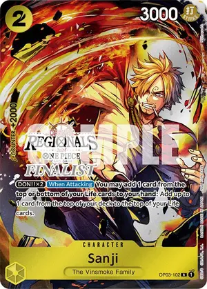 Carta Sanji OP03-102, versión Arte alternativo