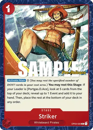 Carta Striker OP03-020, versión Promo
