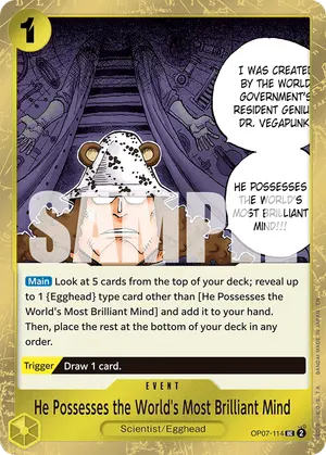 Carta He Possesses the World's Most Brilliant Mind OP07-114, versión Normal