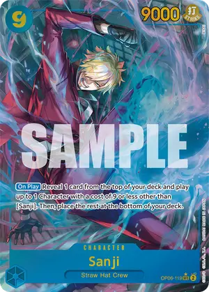 Carta Sanji OP06-119, versión Arte alternativo