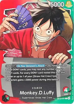 Carta Monkey.D.Luffy OP13-001, versión Arte alternativo