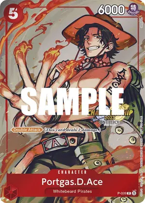 Carta Portgas.D.Ace P-028, versión Promo